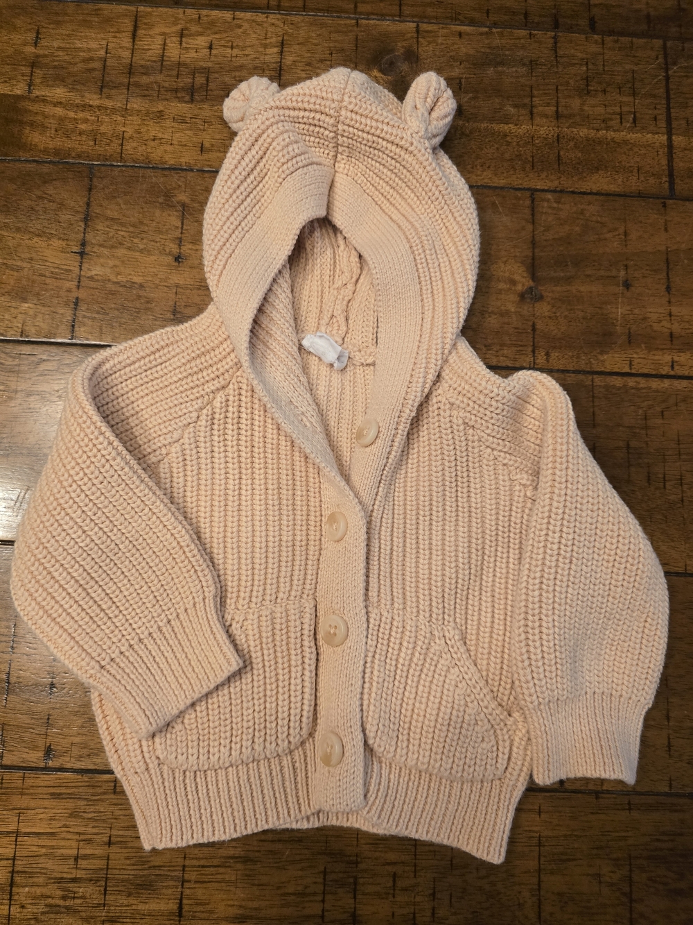 Jamie Kay Peach Knit Hooded Cardigan with Ear Detail